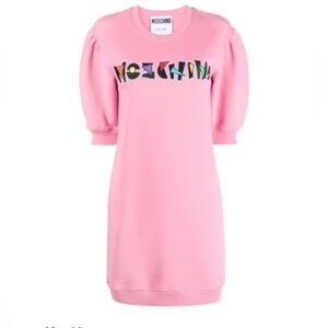 Moschino logo detail T-shirt dress Pink Size IT 40